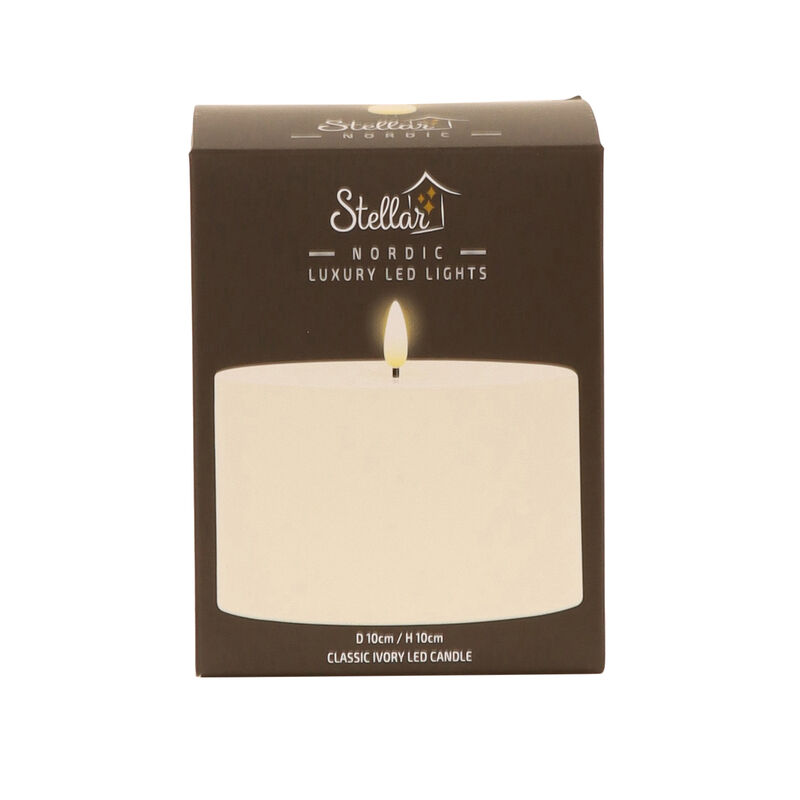 Stellar Haus Classic Ivory Pillar Indoor LED Candle With Timer  10x10cm image number 0